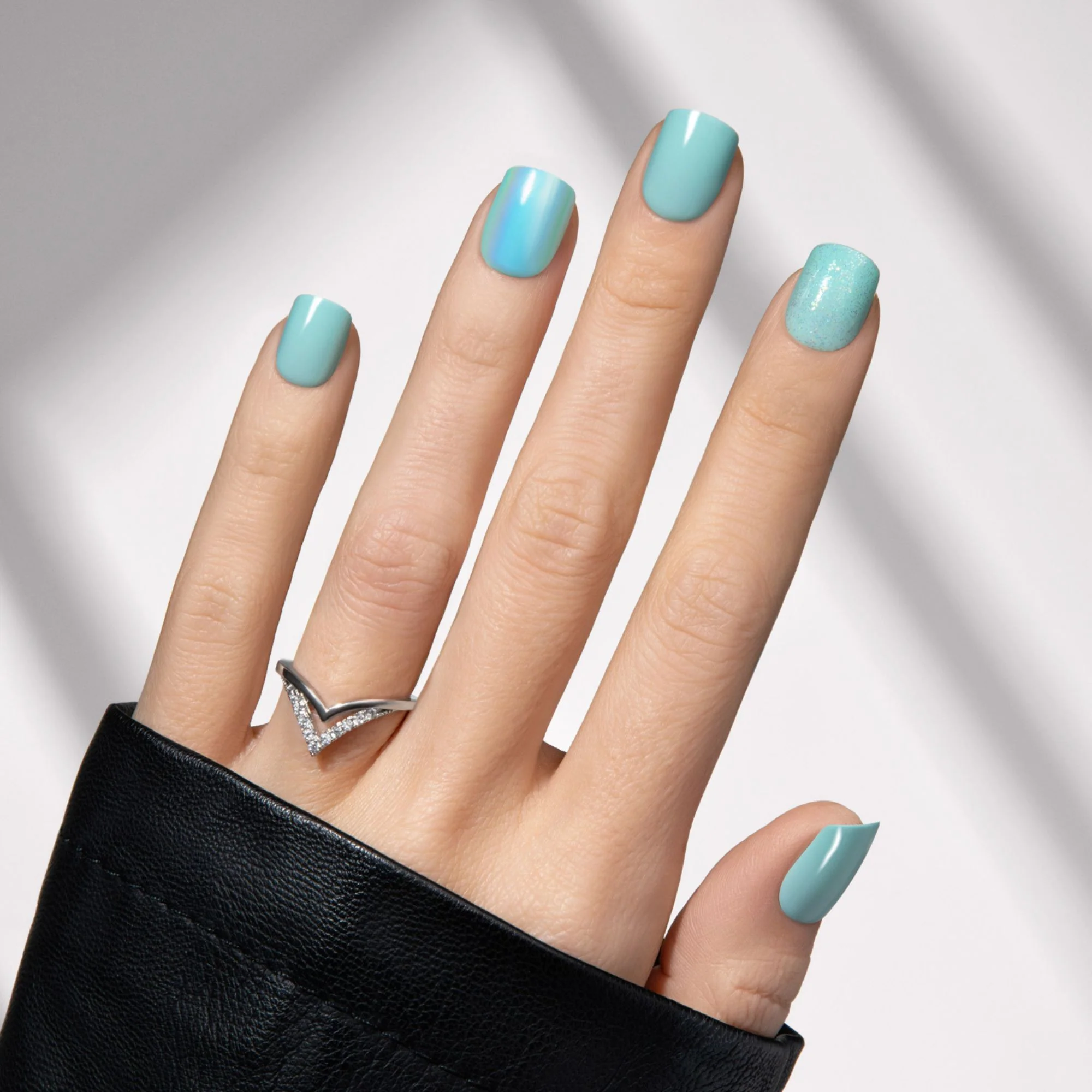 April Showers - Squoval Press On Manicure - Image 2