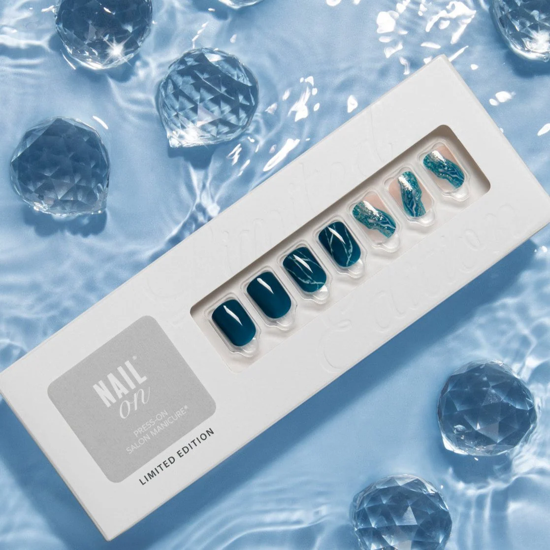 Blue Mist - Short Squoval Nail On Press On Manicure - Image 4