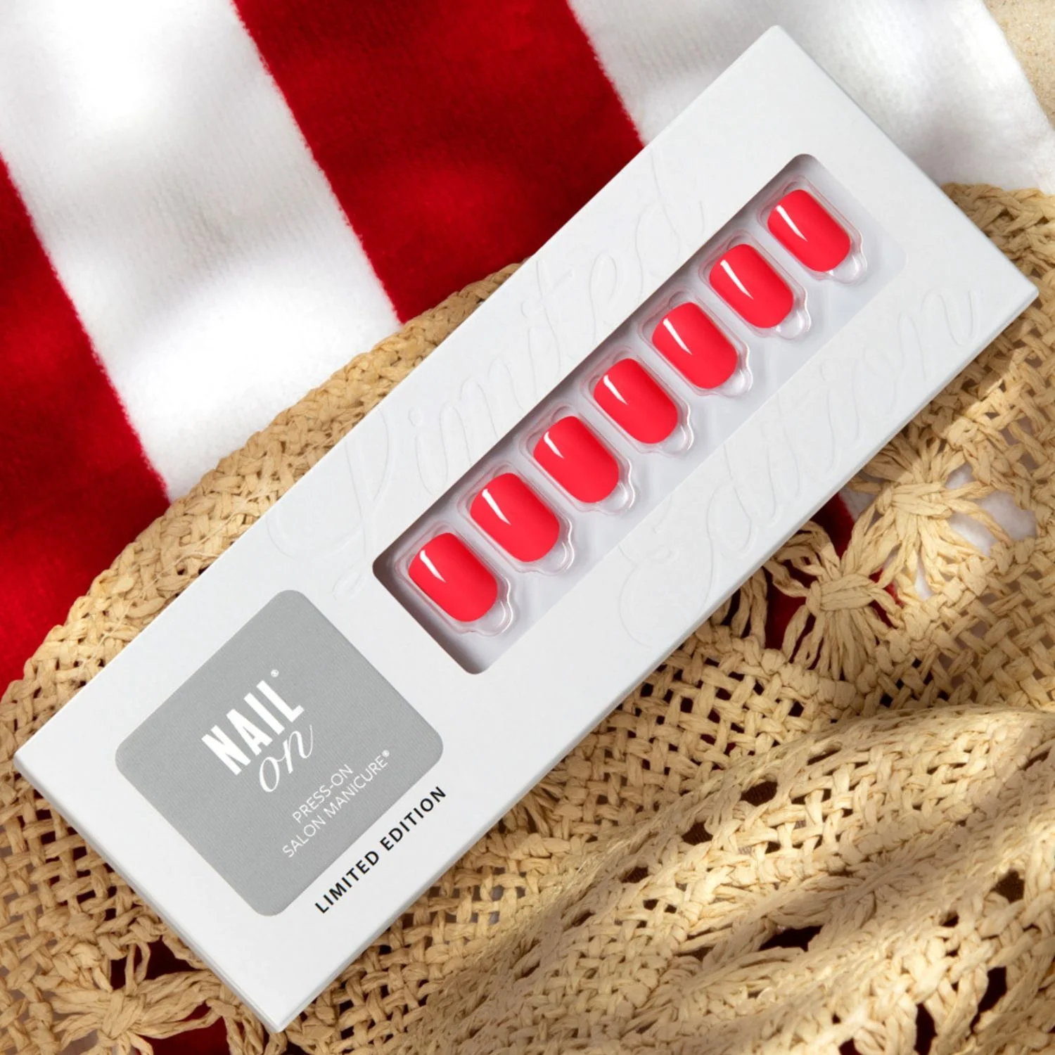 Bounce Coral - Short Squoval Nail On Press On Manicure - Image 4