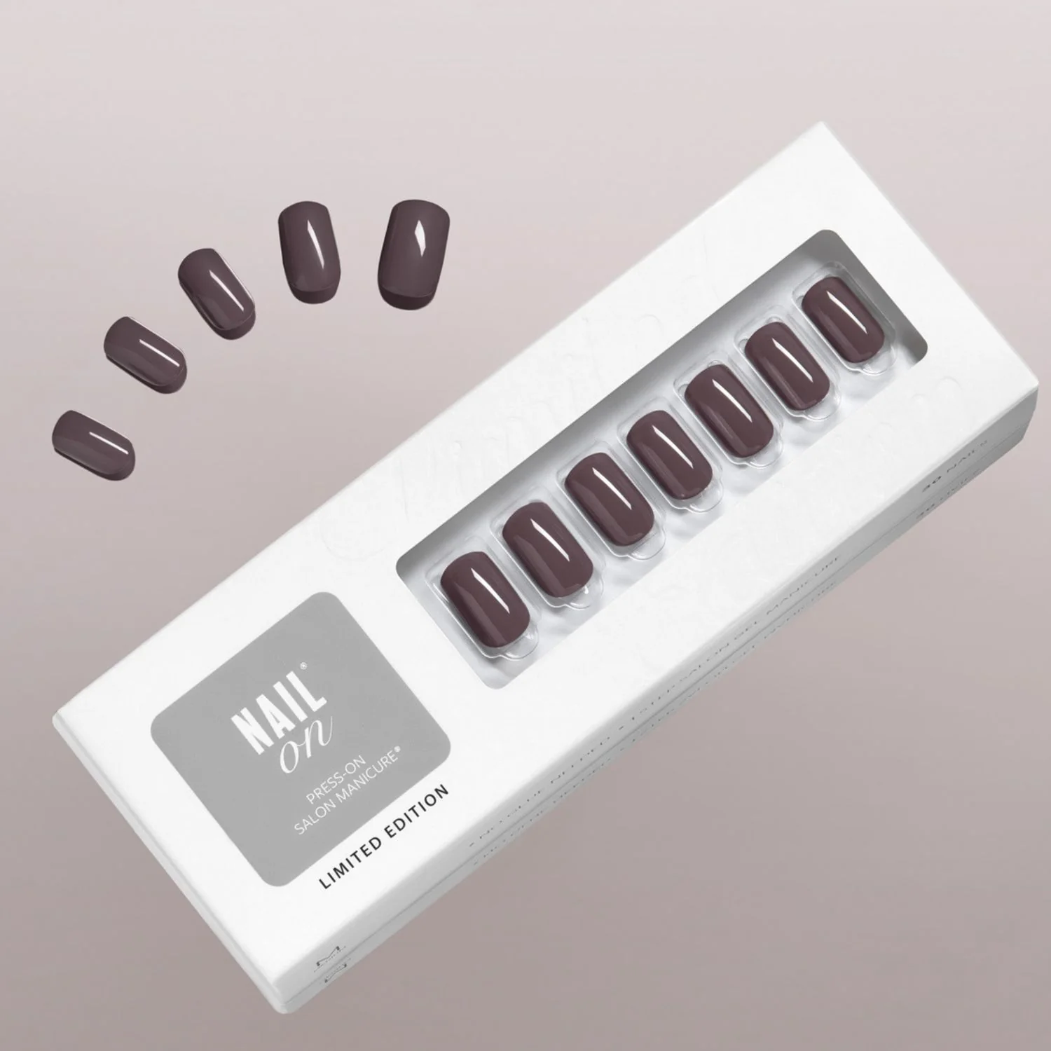 Cloudy Taupe - Medium Squoval Nail On Press On Manicure - Image 3