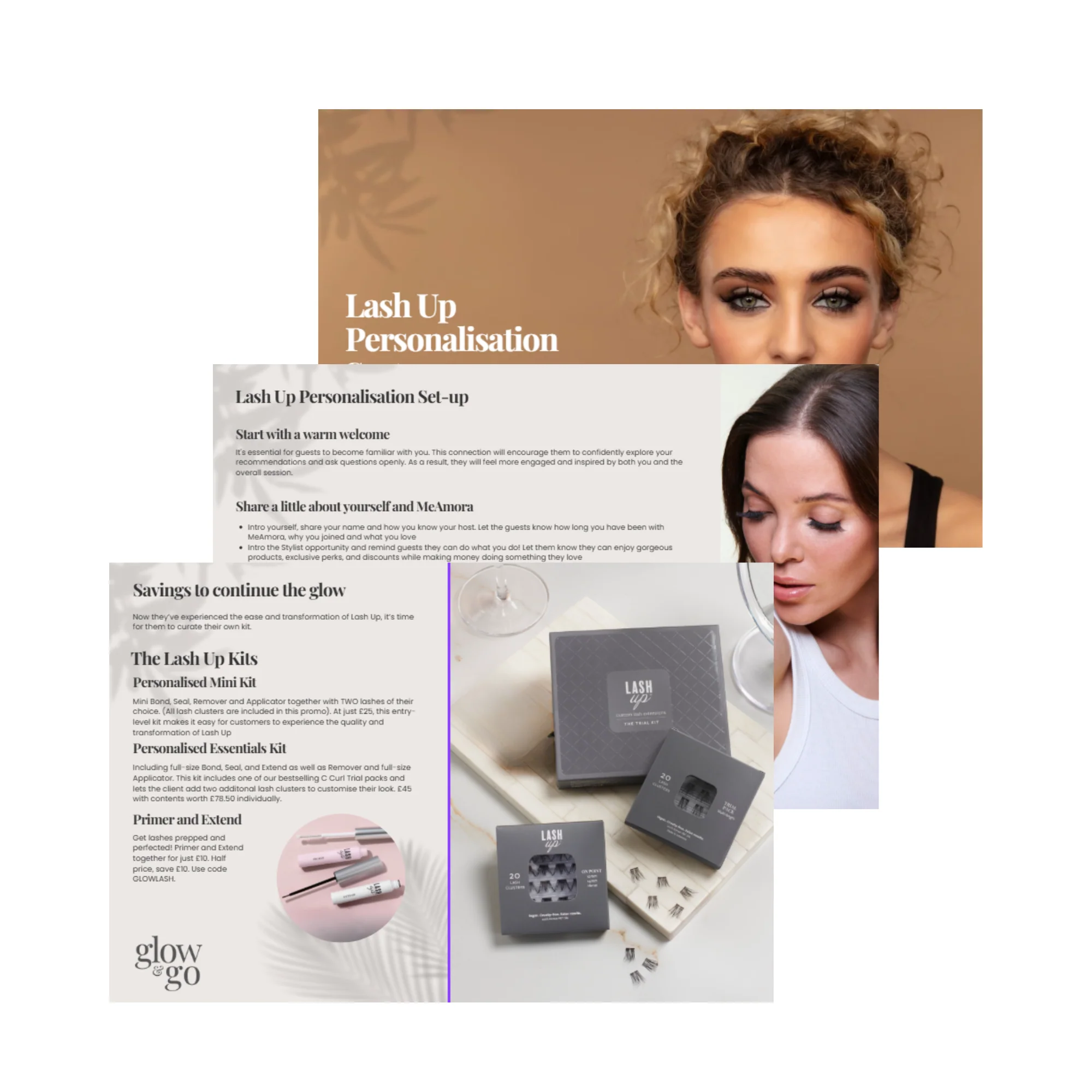 Glow & Go Lash Personalisation Presenter Cards