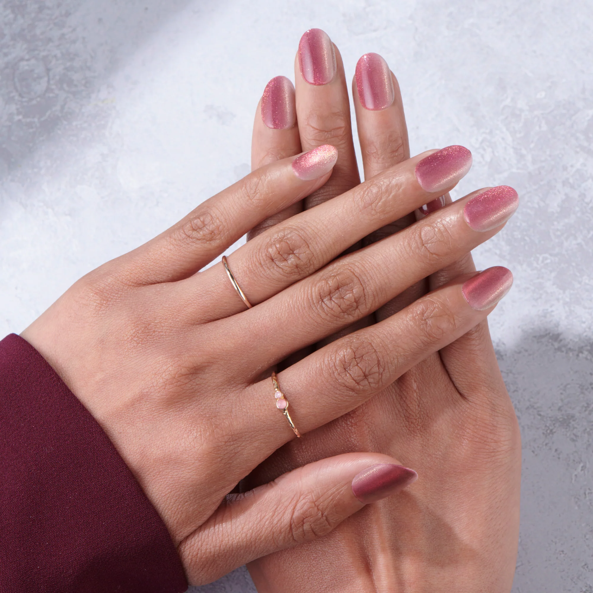 Infatuated - Short Oval Cat Eye Prism Nail On Press On Manicure - Image 3