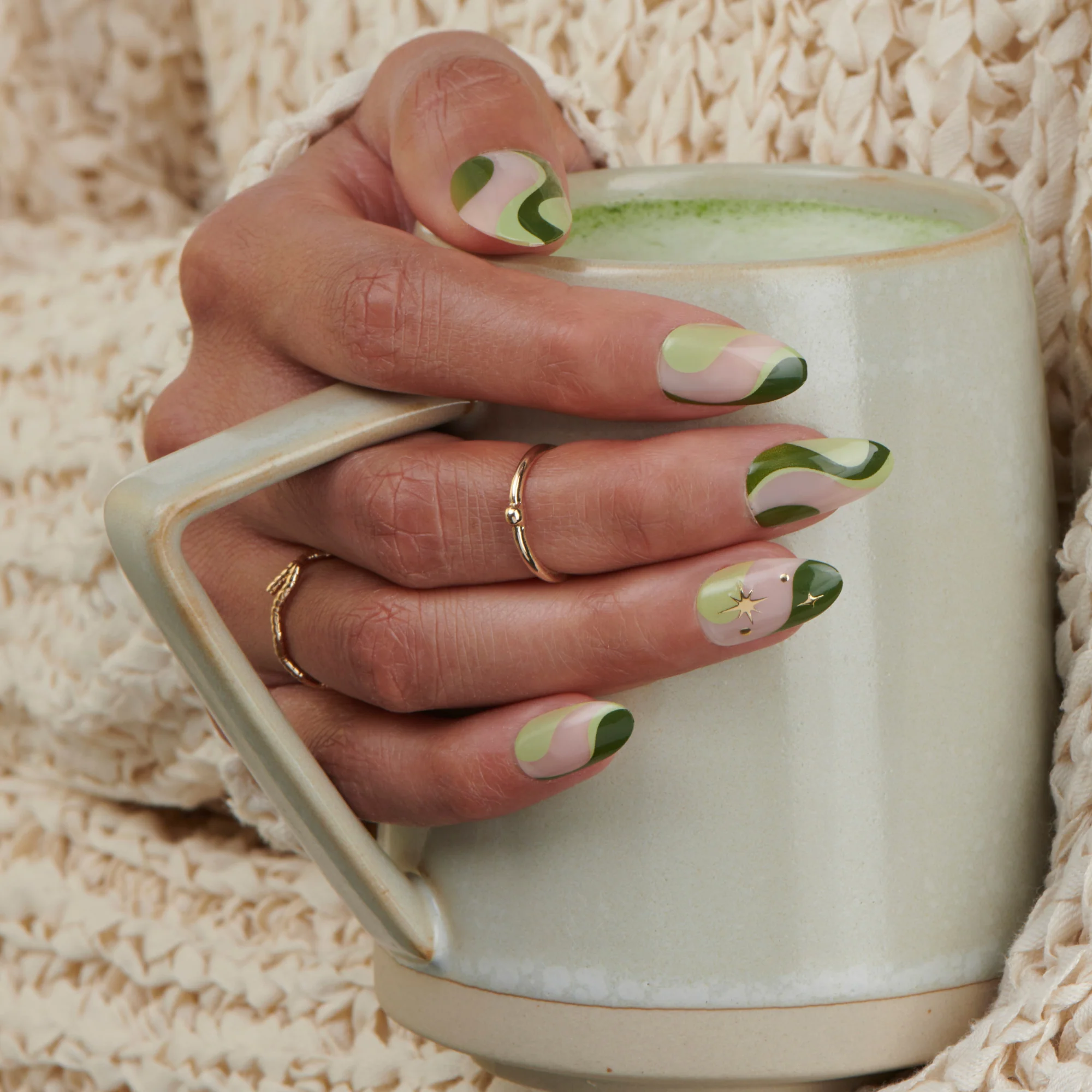 Matcha Magic - Medium Almond Nail On Press On Manicure - Image 3