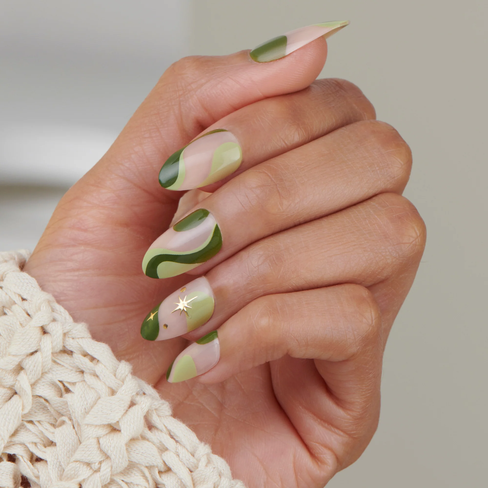 Matcha Magic - Medium Almond Nail On Press On Manicure - Image 4