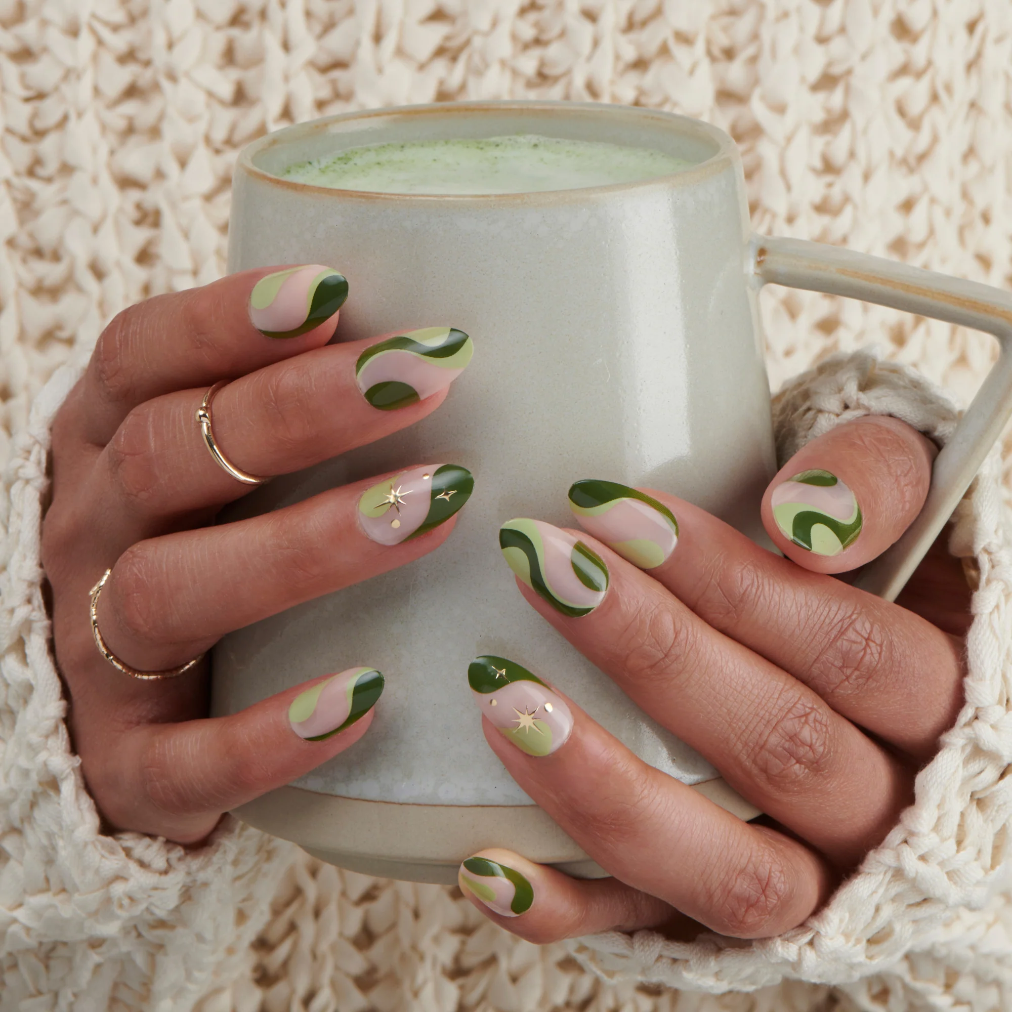 Matcha Magic - Medium Almond Nail On Press On Manicure - Image 5