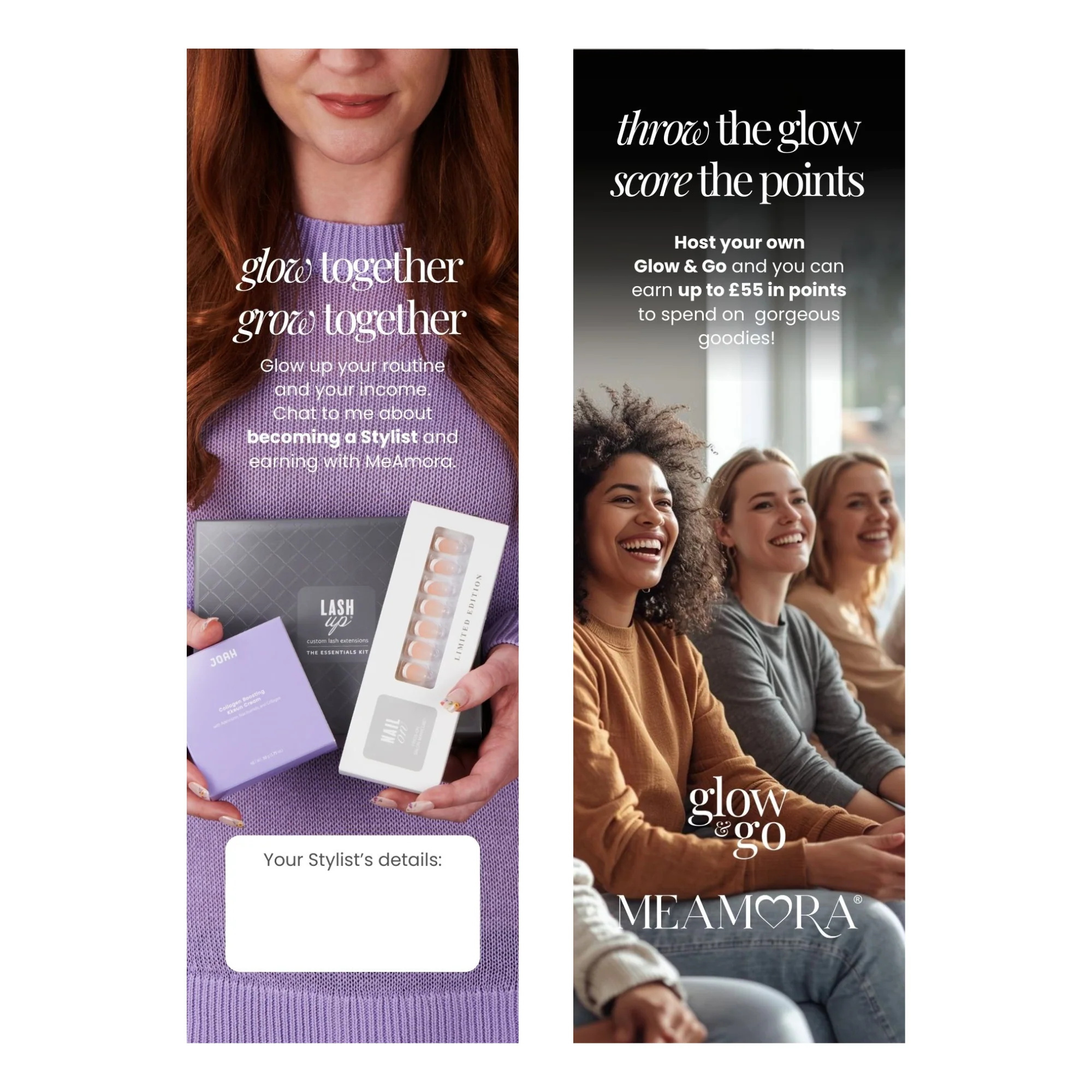 Meamora Stylist/Hosting Bookmark. Pack of 50