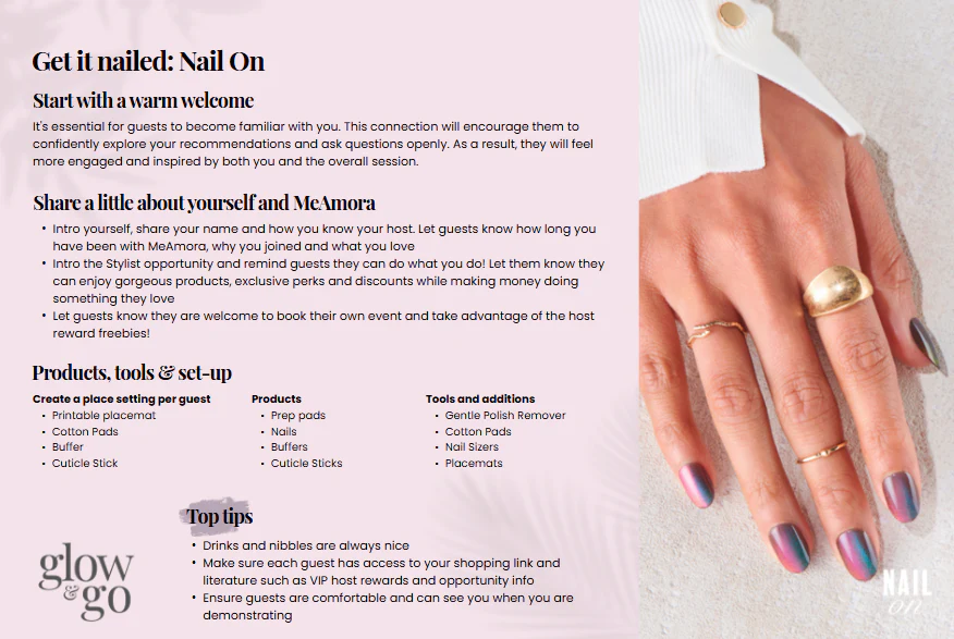 Nail Glow & Go Presenter Cards