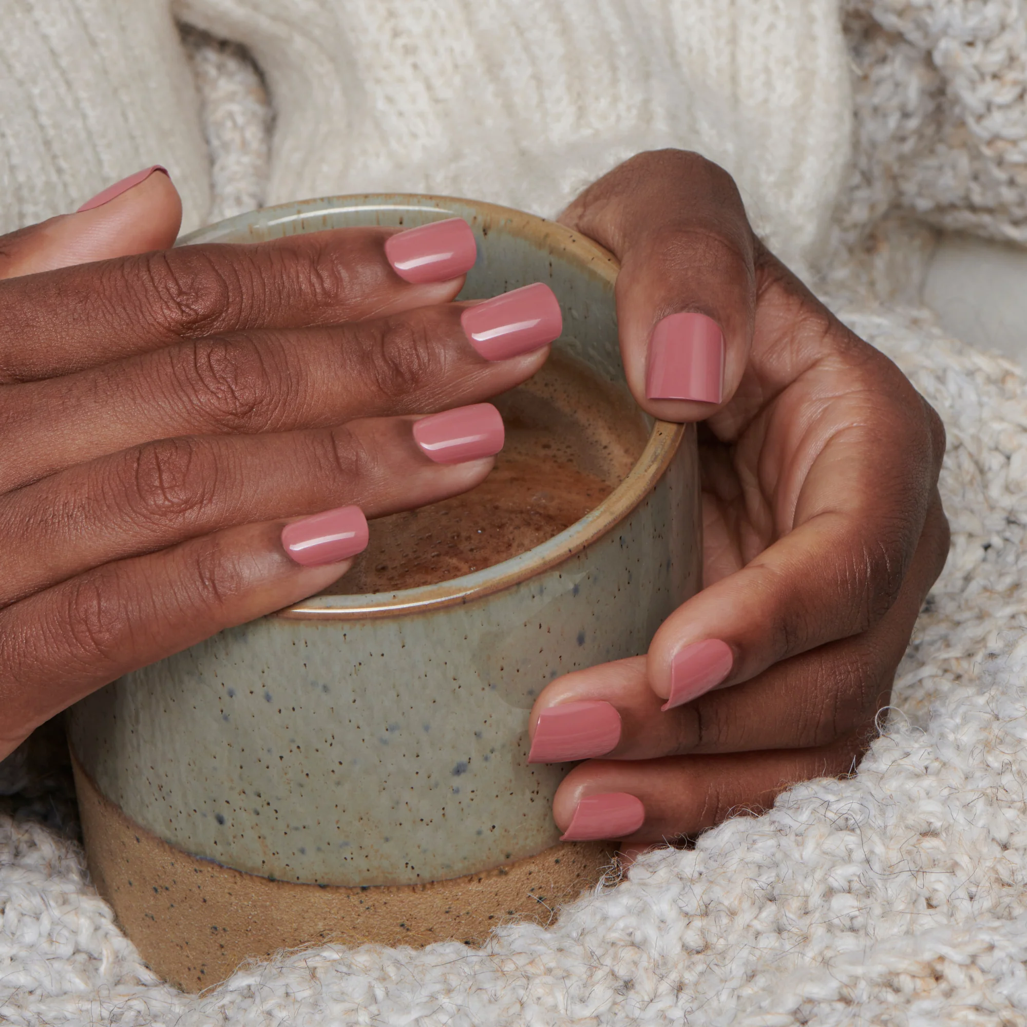 Pink Spice - Short Squoval Nail On Press On Manicure IE - Image 3