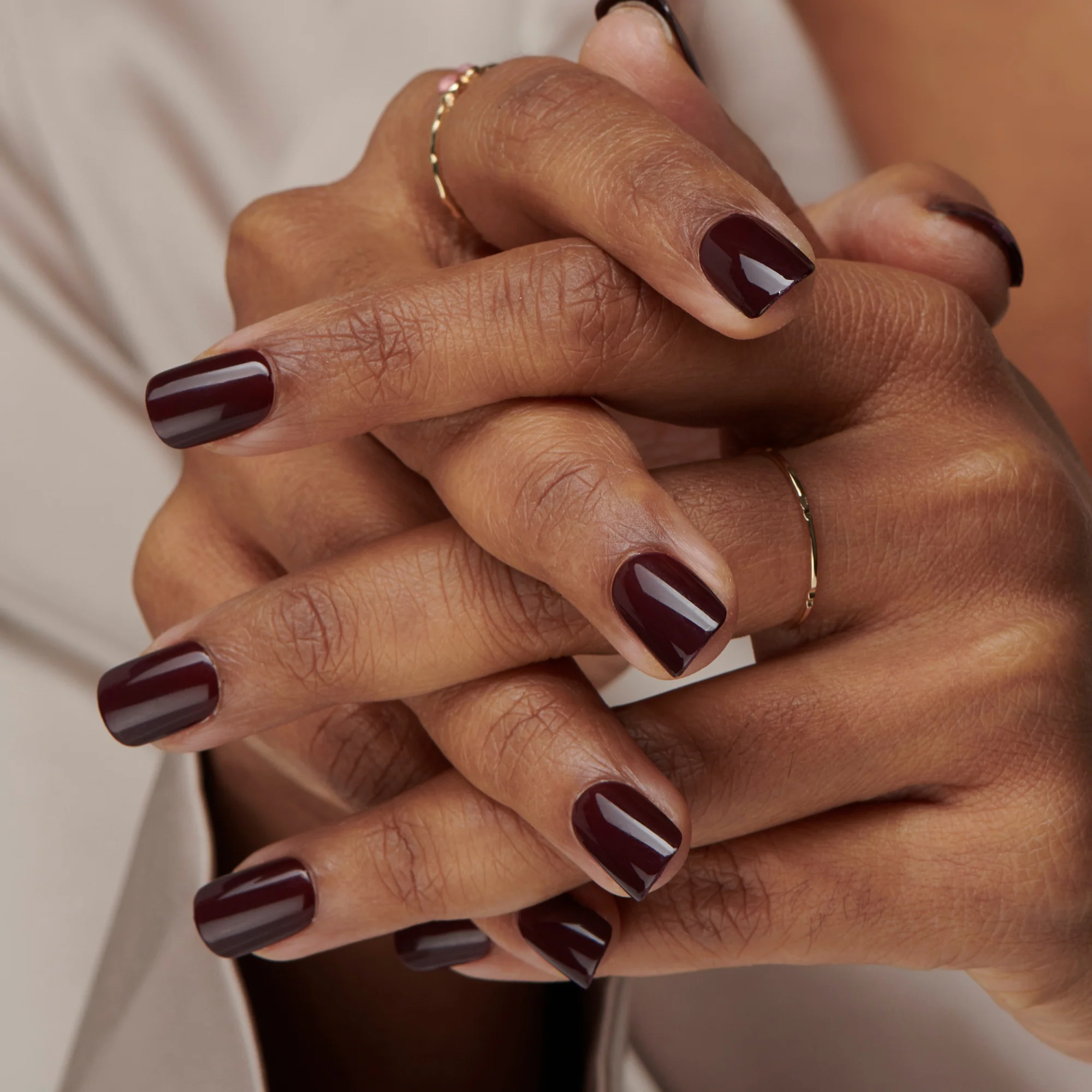 Dark Cherry - Short Squoval Nail On Press On Manicure - Image 3