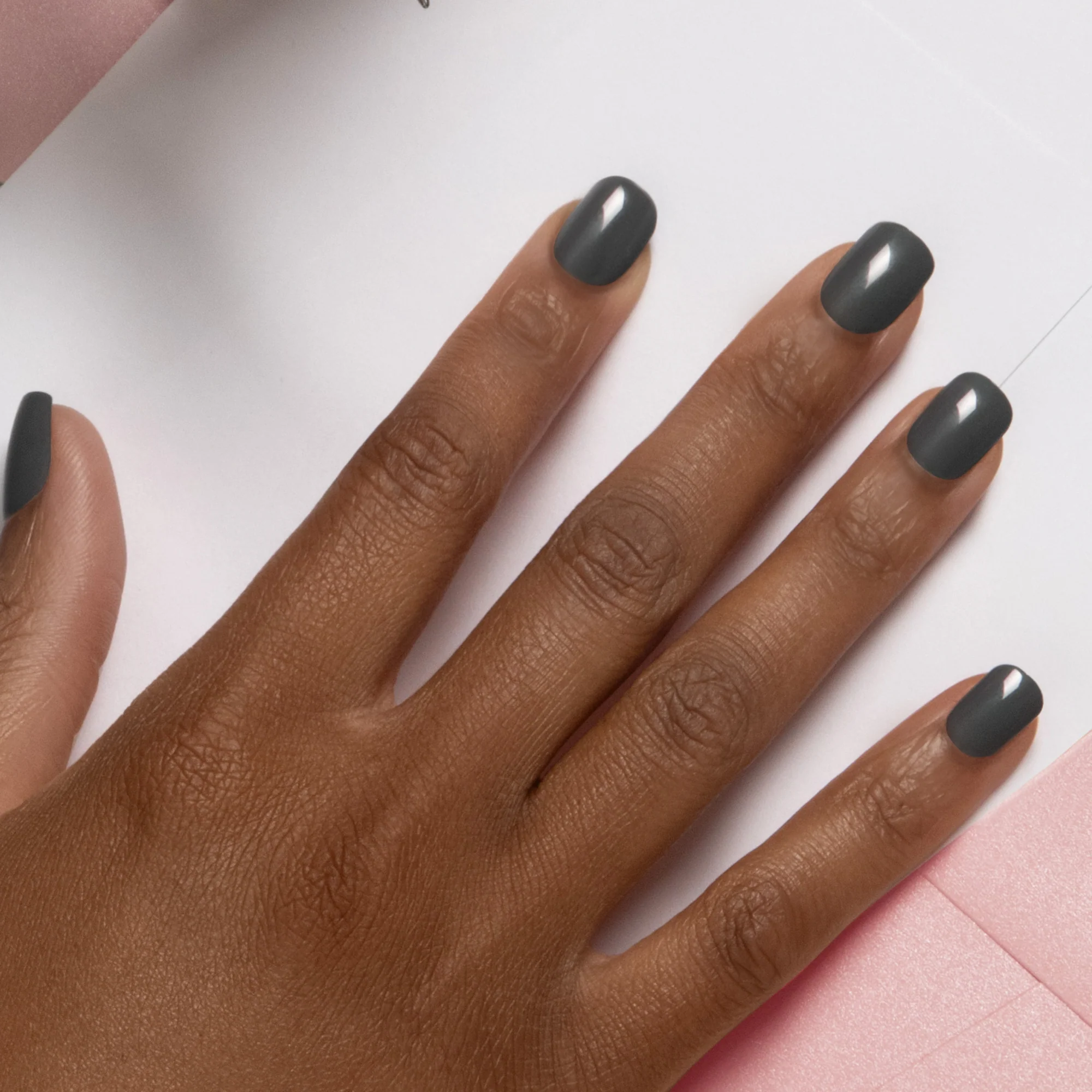 Stormy Grey - Squoval Weekender Press On Manicure - Image 3