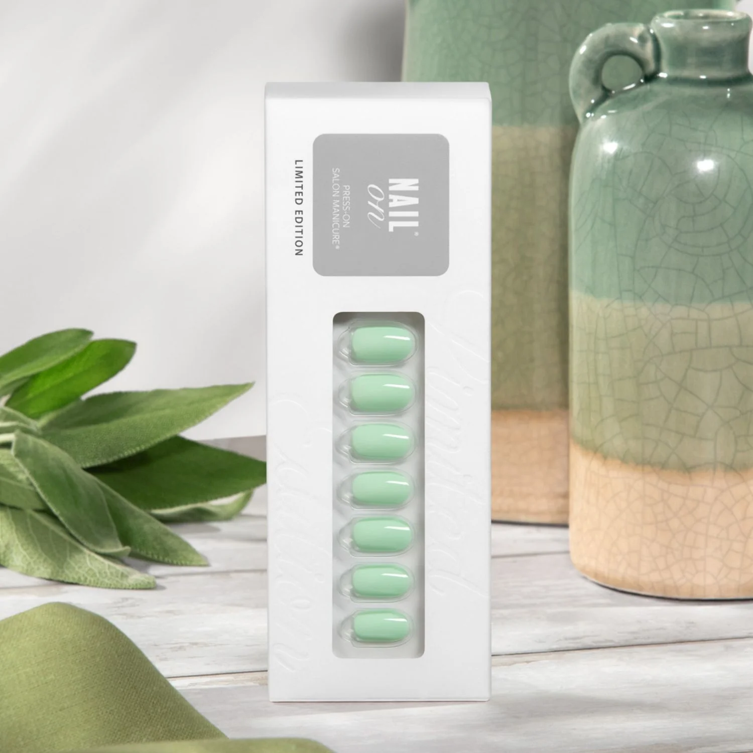 Sage Mint - Short Oval Nail On Press On Manicure - Image 3