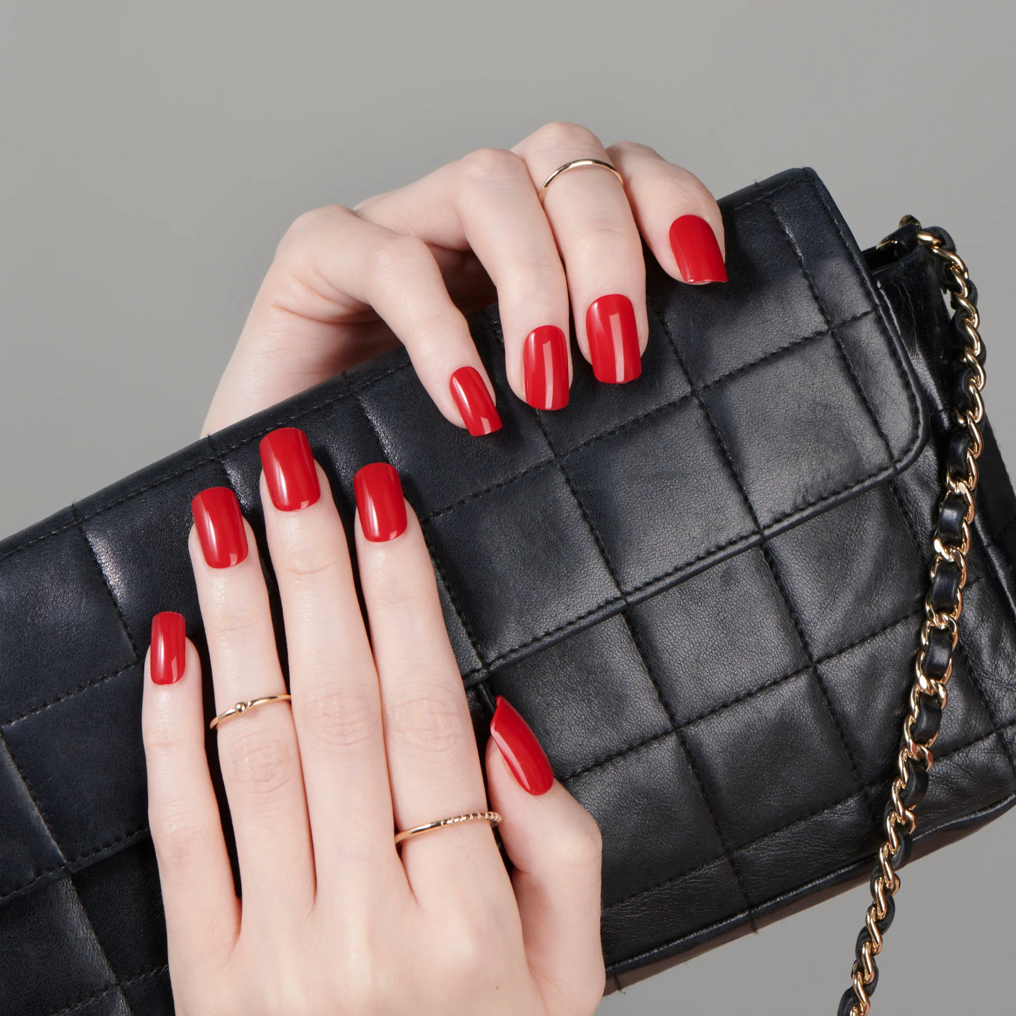 Scarlet Red - Medium Squoval Nail On Press On Manicure - Image 3