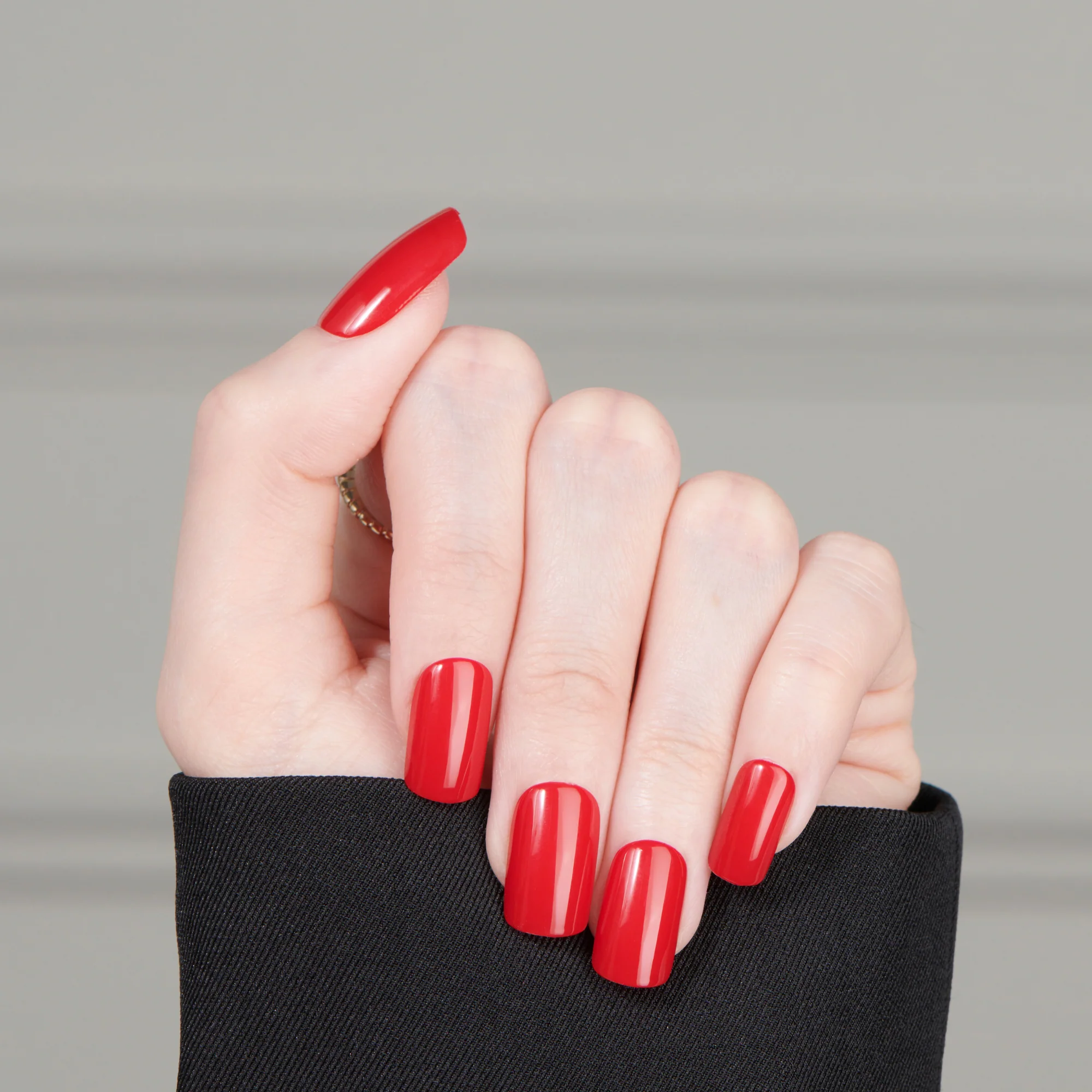 Scarlet Red - Medium Squoval Nail On Press On Manicure - Image 5