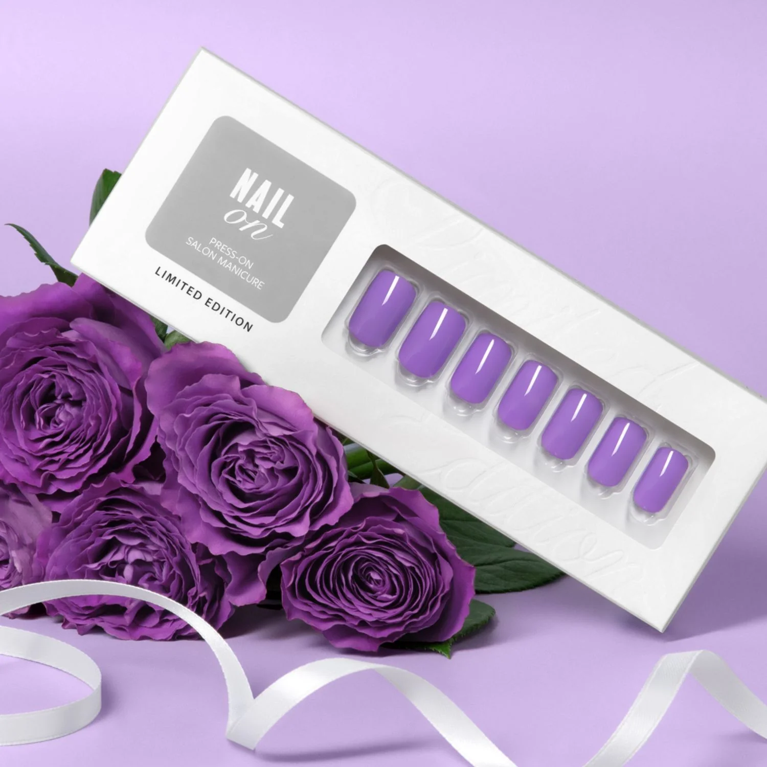 Spring Purple - Medium Squoval Nail On Press On Manicure - Image 3